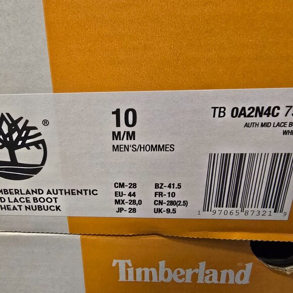 Timberland 7-Eye Authentic Mid Lace Boot Mens Size 10 Wheat Nubuck TB0A2N4C754 - Picture 8 of 14